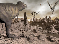 Tyrannosaurus Rex and Pteranodons Fine Art Print - Desert Landscape