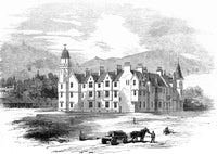 Her Majesty's New Castle at Balmoral Etching by John Short - 1854