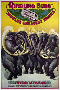 Circus Poster Print Featuring Elephant Brass Band (1899)