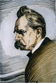 Friedrich Nietzsche Pen Portrait Fine Art Print by Granger Collection