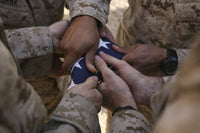 Marines Folding American Flag Fine Art Print - Tribute to a Fallen Soldier