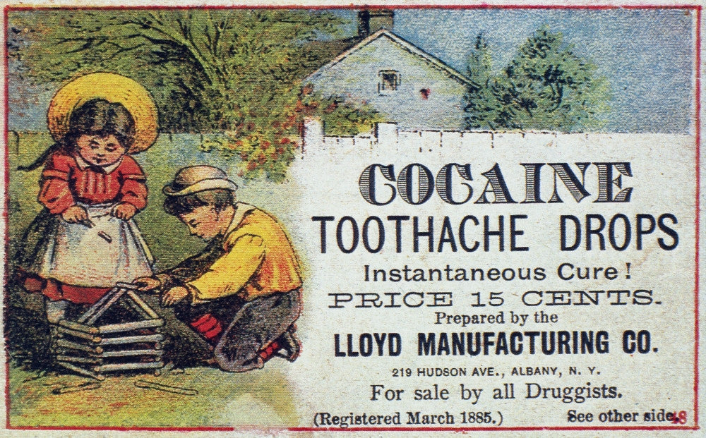 Cocaine Medicine Ad Trade Card from 1885 - Vintage Poster Print by Granger Collection