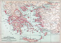 Ancient Greece Map Fine Art Print - Late 19th Century Engraving by Granger Collection