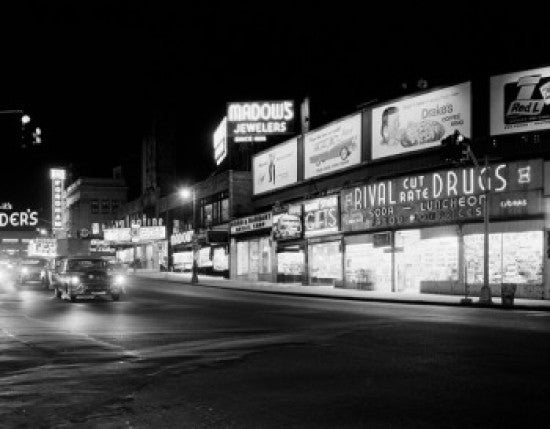 Night View of Fordham Road in the Bronx Fine Art Print