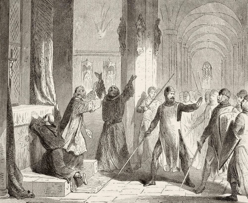 Sir William Wallace Protecting Monks at Hexham Priory - Fine Art Print