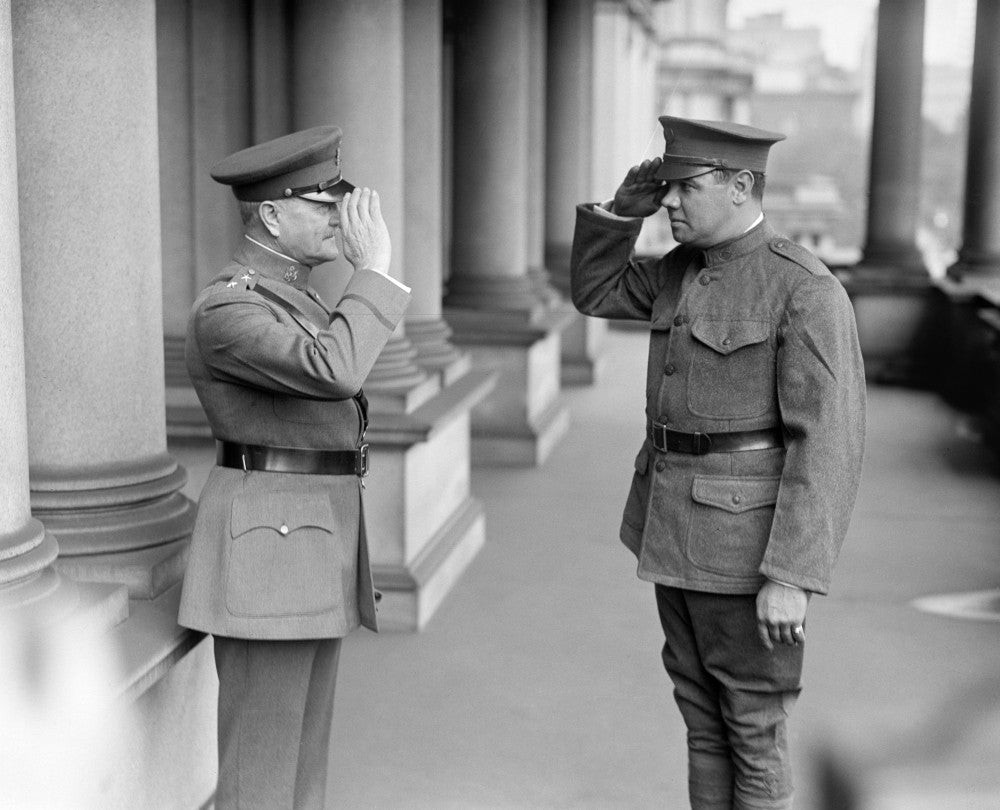 Babe Ruth Saluting John J. Pershing 1924 Fine Art Print