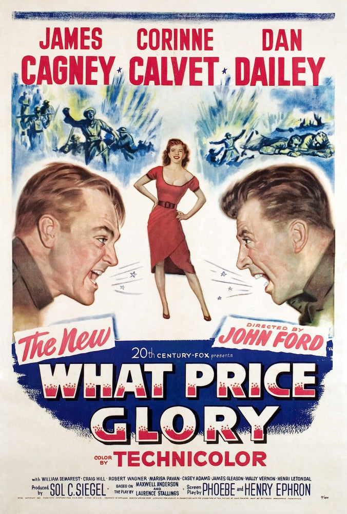 What Price Glory Movie Poster Print featuring James Cagney, Corinne Calvet, and Dan Dailey (1952)