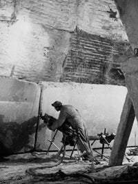 Pneumatic Saw Worker Quarry Fine Art Print - 24x36, 18x24, 11x14