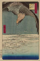 Hawk in Snowy Landscape Fine Art Print by Ando Hiroshige