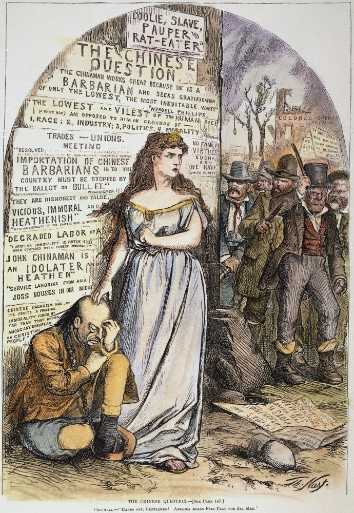 Chinese Immigrants - American Cartoon Print by Thomas Nast