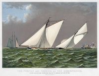 America's Cup 1885 Lithograph Print - 'Puritan' vs. 'Genesta' by Currier & Ives