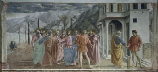 Payment of Tribute Fine Art Print by Masaccio | The Brancacci Chapel