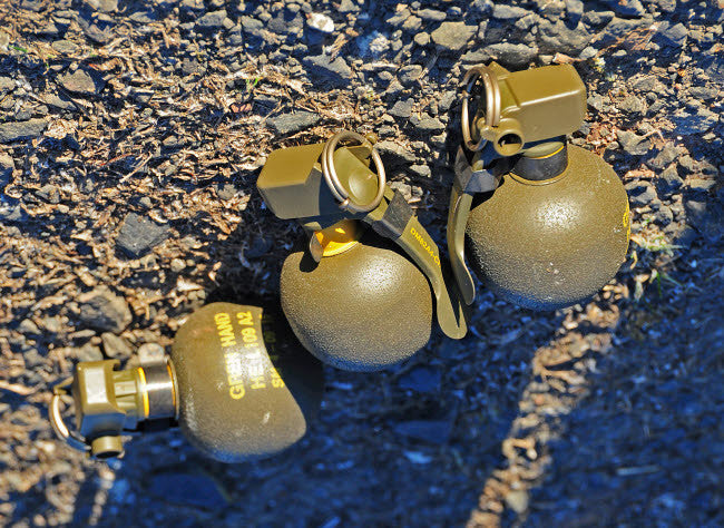 British L2 Hand Grenades Fine Art Print by Andrew Chittock