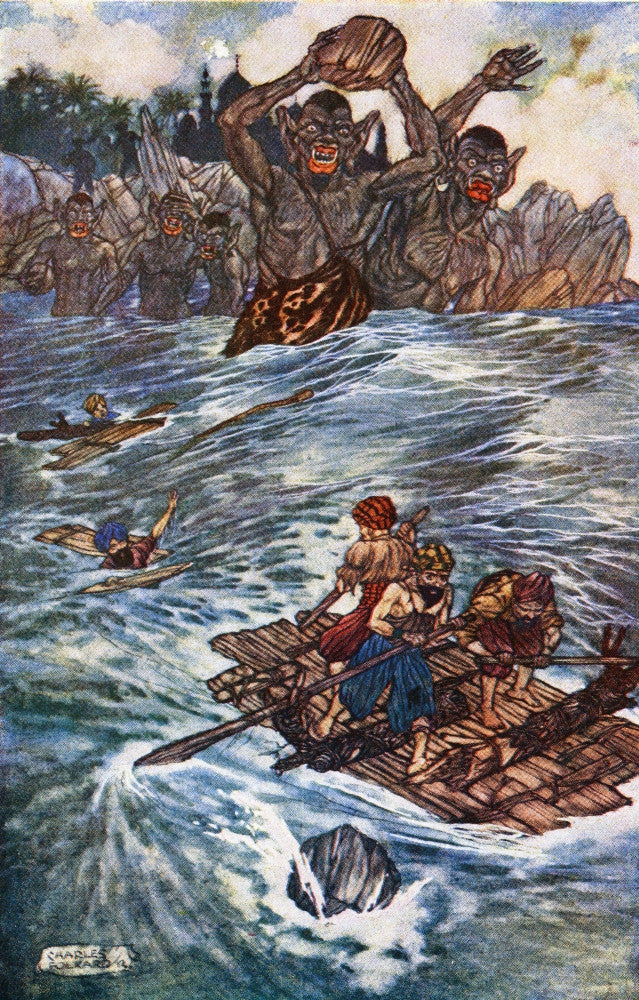 The Third Voyage of Sinbad the Sailor Fine Art Print by Charles Folkard