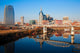Nashville Skyline and Cumberland River Reflection Fine Art Print by Panoramic Images