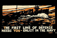 U.S. Navy Recruitment Poster Featuring Ship at Sea by Hampton Francis Shirer