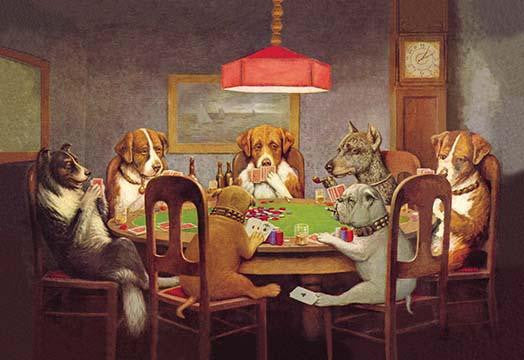 C.M. Coolidge Poker Playing Dogs Fine Art Print