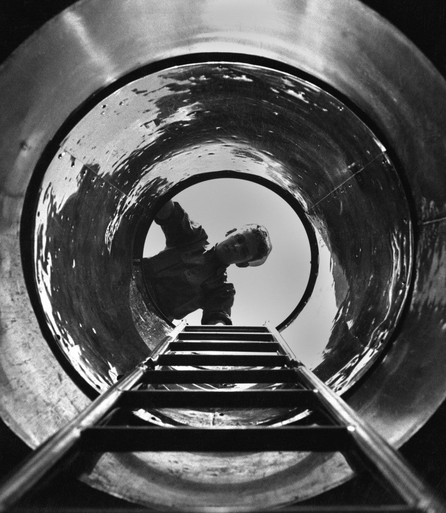U.S. Sailor Looks Down The Hatch Poster Print - Submarine History