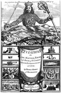Hobbes: Leviathan 1651 Engraved Frontispiece Fine Art Print by Granger Collection