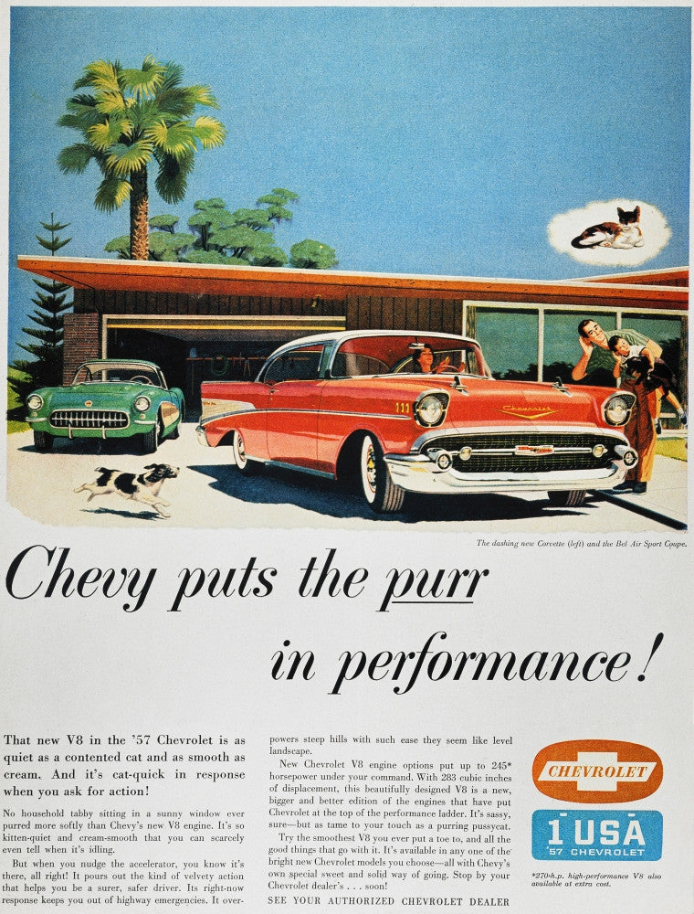 1957 Chevrolet Automobile Advertisement Fine Art Print by Granger Collection