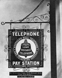 Vintage Bell Telephone Sign Photograph Print, C1899 by Granger Collection
