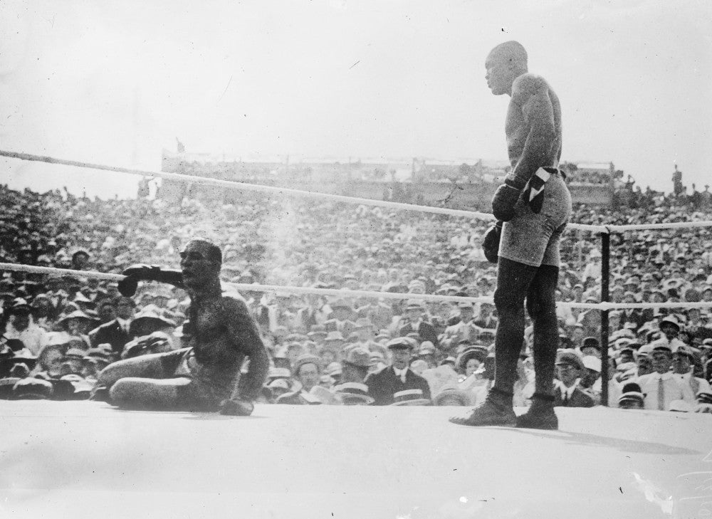 Jack Johnson Knocks Out James Jeffries Fine Art Print