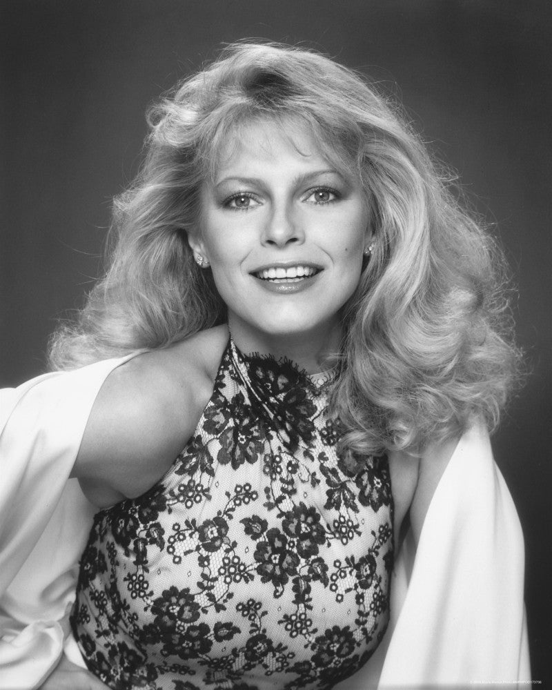 Cheryl Ladd Floral Dress Black and White Photo Print