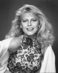 Cheryl Ladd Floral Dress Black and White Photo Print