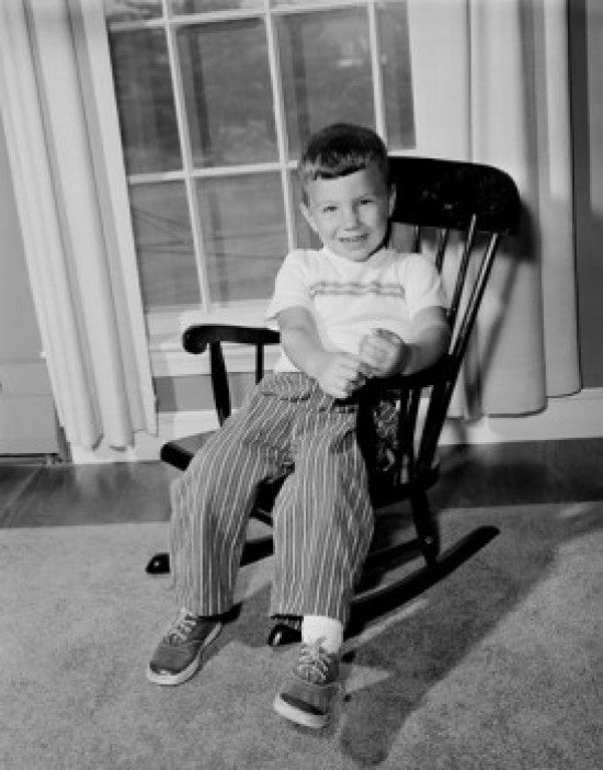 Boy Sitting in Rocking Chair Fine Art Print - Various Sizes