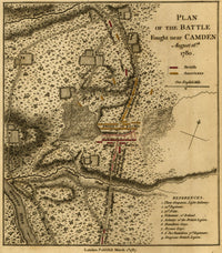 Plan of the Battle of Camden Fine Art Print by William Faden