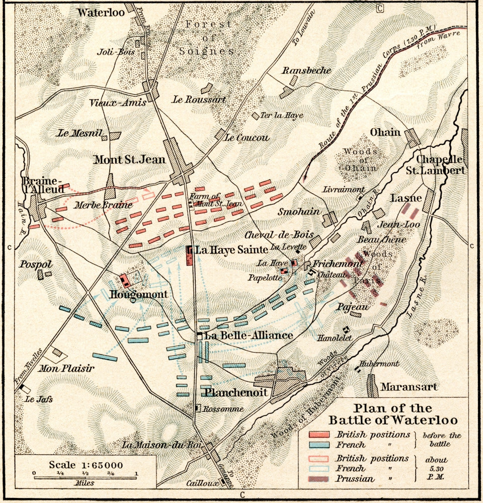 Plan of the Battle of Waterloo Fine Art Print by Ken Welsh