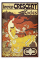 American Crescent Cycles Fine Art Print by Alphonse Mucha