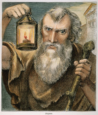 Diogenes with Lantern Fine Art Print - 19th Century Wood Engraving