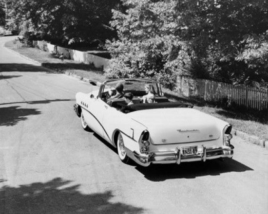 Family Traveling in a Car Fine Art Print - High Angle View