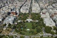 Aerial View of the White House and Washington, D.C. Business District Poster Print