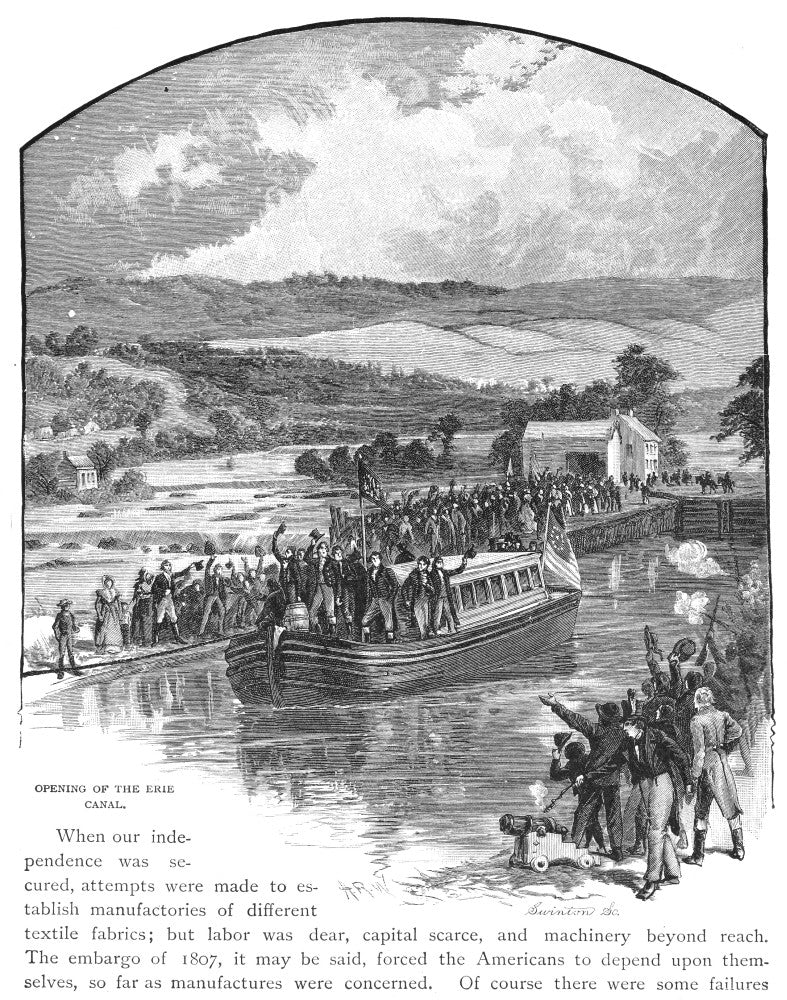 Erie Canal Opening Fine Art Print - Historic Wood Engraving, 1825