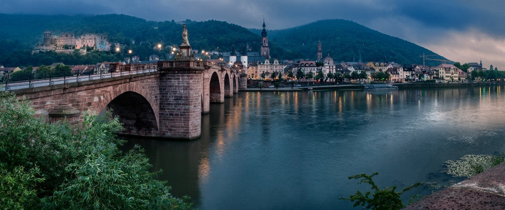 Heidelberg Castle and Old Bridge Fine Art Print - Neckar River, Germany