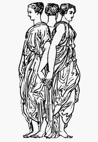 Three Graces of Greek Mythology Line Engraving Poster Print by Granger Collection