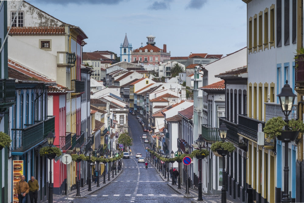 Rua da Se Street Poster Print by Walter Bibikow - Angra do Heroismo, Azores