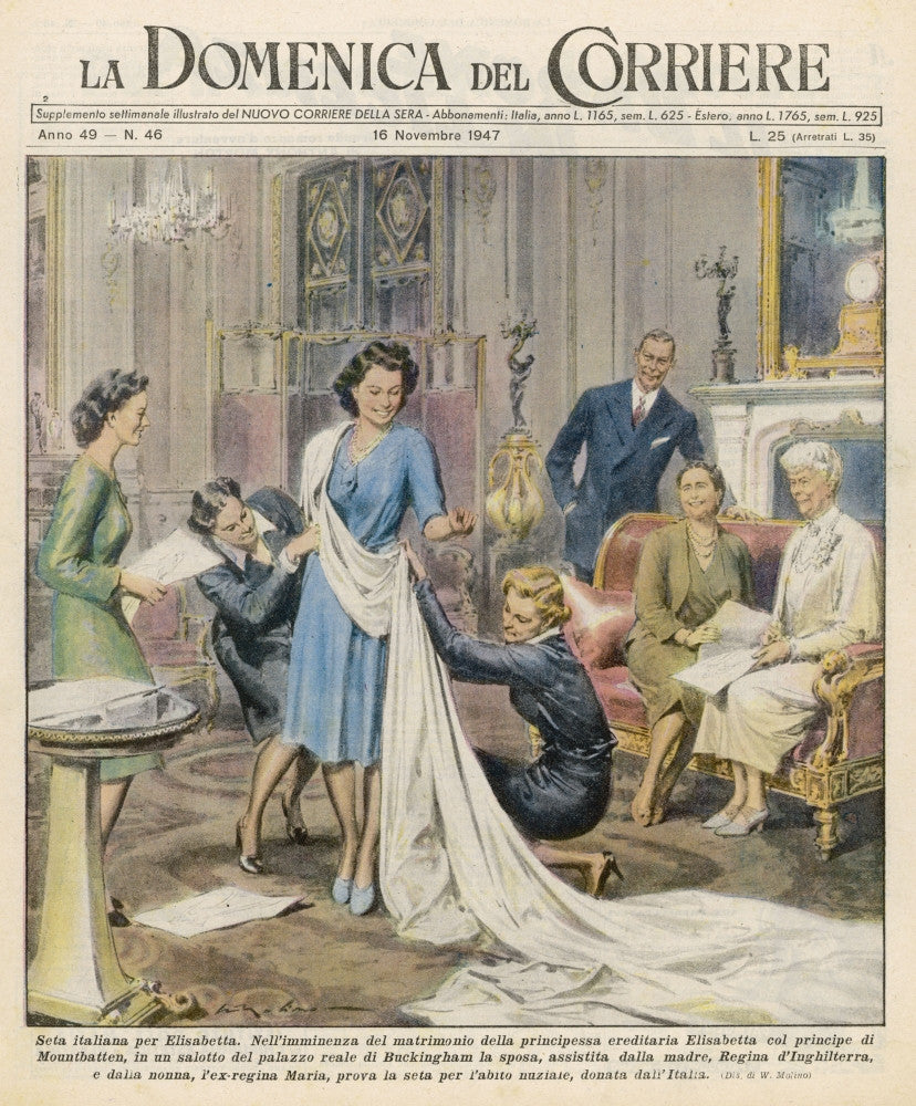 Queen Elizabeth II Wedding Dress Fine Art Print by Mary Evans