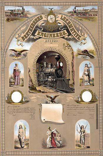 Brotherhood of Locomotive Engineers Certificate Fine Art Print