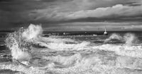 Waves Crashing at Amble Lighthouse Fine Art Print - Northumberland, England