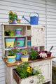 Potting Bench with Containers and Flowers Fine Art Print - Marion County, Illinois