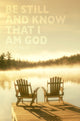 Adirondack Chairs on Dock Fine Art Print with Psalm 46:10 by Tim Antoniuk