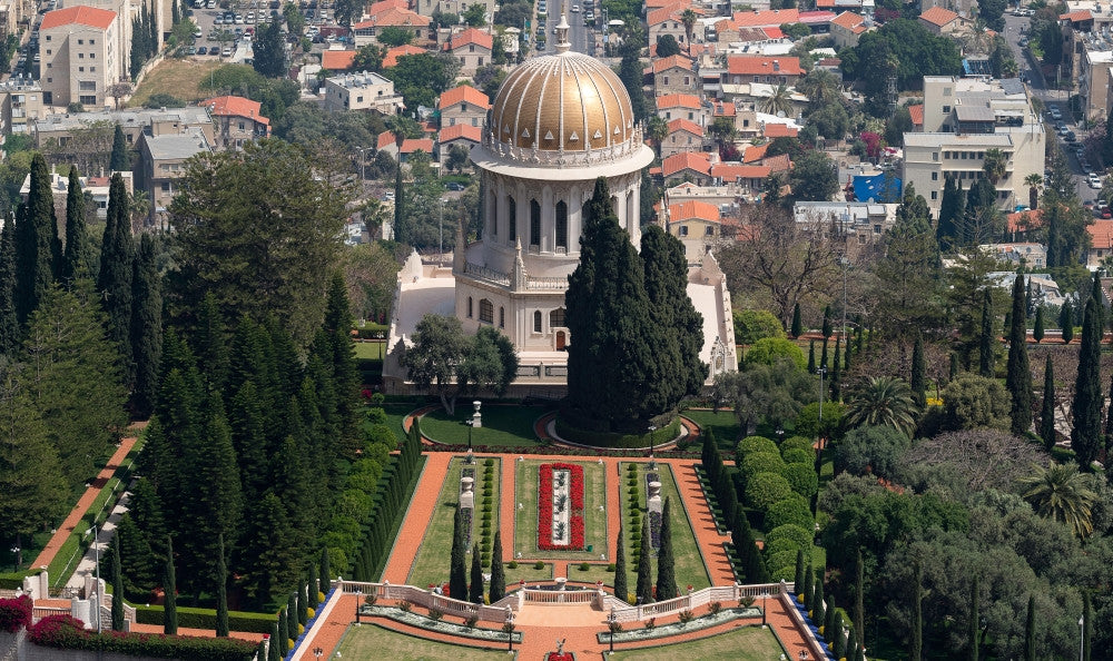 Elevated View of the Terraces of the Shrine of the Bab Fine Art Print by Panoramic Images