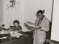 Gordon Parks Office Scene Fine Art Print with Helen Wool