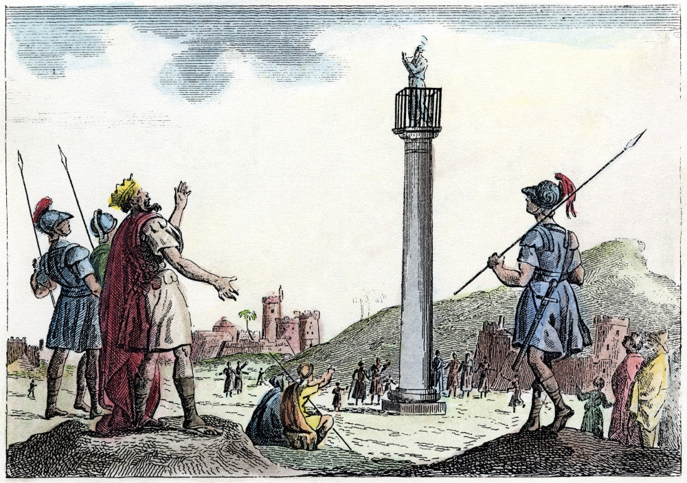 Saint Simeon Stylites Etching - French 19th Century Art Print by Granger Collection