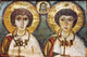 Byzantine Icon of Saints Sergius and Bacchus - 7th Century Fine Art Print
