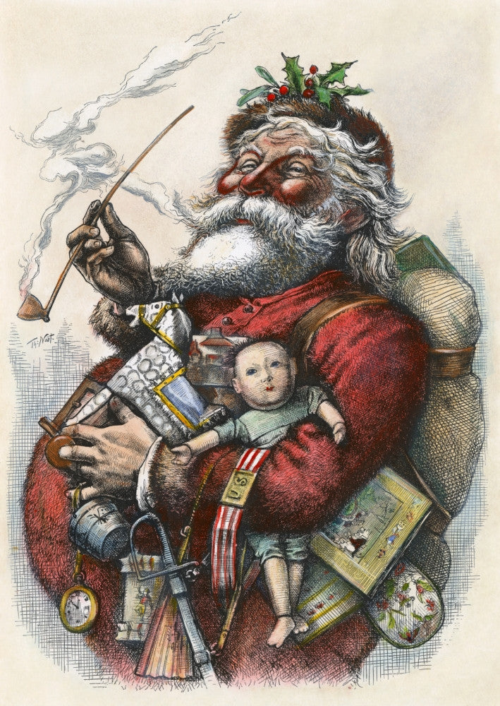 Nast: Santa Claus 1880 Wood Engraving Fine Art Print by Granger Collection