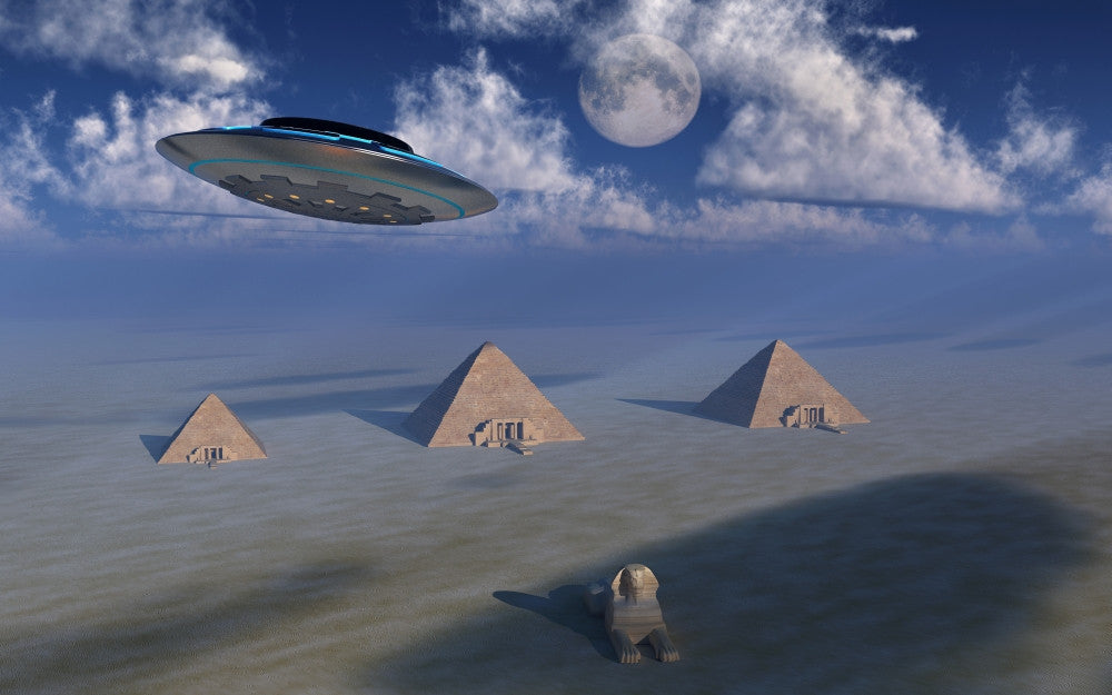 UFO Over the Giza Plateau Fine Art Print - Poster Print